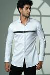 Shop_Sanjana Reddy Designs_White Cotton Studs Pyramid Embroidered Shirt _Online_at_Aza_Fashions