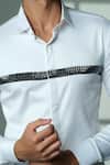 Sanjana Reddy Designs_White Cotton Studs Pyramid Embroidered Shirt _at_Aza_Fashions