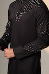 Sanjana Reddy Designs_Black Cotton Embroidery Cutdana Kurta _Online_at_Aza_Fashions