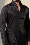 Buy_Sanjana Reddy Designs_Black Cotton Beads Standing Sally Embroidered Kurta _Online_at_Aza_Fashions