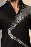 Shop_Sanjana Reddy Designs_Black Cotton Sequins Galaxy Placement Embroidered Kurta _Online_at_Aza_Fashions