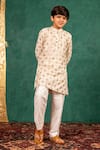 Buy_JILMIL DREAMWEAR_Off White Georgette Mirrors, Embroidery Work Kurta Set _Online_at_Aza_Fashions
