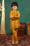 Buy_JILMIL DREAMWEAR_Mustard Silk Embroidery Yellow Bundi Kurta Set _Online_at_Aza_Fashions