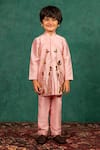 Buy_JILMIL DREAMWEAR_Pink Shantoon Embroidery, Sequins Light Acrylic Kurta Set _at_Aza_Fashions
