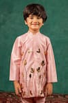 Shop_JILMIL DREAMWEAR_Pink Shantoon Embroidery, Sequins Light Acrylic Kurta Set _Online_at_Aza_Fashions