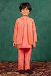 Buy_JILMIL DREAMWEAR_Pink Silk Mirrors Work Bundi And Kurta Set _at_Aza_Fashions