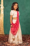 Buy_JILMIL DREAMWEAR_Cream Tissue Embroidery, Zari, Tassels Fendy Crush White Blouse Lehenga Set _Online_at_Aza_Fashions
