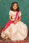 JILMIL DREAMWEAR_Cream Tissue Embroidery, Zari, Tassels Fendy Crush White Blouse Lehenga Set _at_Aza_Fashions