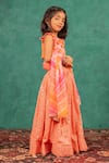 JILMIL DREAMWEAR_Orange Silk Mirrors, Embroidery, Gota Patti Work Lehenga Set _Online_at_Aza_Fashions