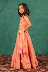 Buy_JILMIL DREAMWEAR_Orange Silk Mirrors, Embroidery, Gota Patti Work Lehenga Set _Online_at_Aza_Fashions