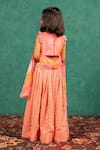 Shop_JILMIL DREAMWEAR_Orange Silk Mirrors, Embroidery, Gota Patti Work Lehenga Set _at_Aza_Fashions