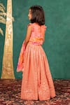 JILMIL DREAMWEAR_Orange Silk Mirrors, Embroidery, Gota Patti Work Lehenga Set _at_Aza_Fashions