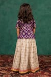 Shop_JILMIL DREAMWEAR_Off White Mirrors, Zari, Embroidery Dark Purple Top With Lehenga _at_Aza_Fashions