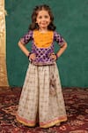 Buy_JILMIL DREAMWEAR_Off White Mirrors, Zari, Embroidery Dark Purple Top With Lehenga _at_Aza_Fashions