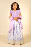 Shop_JILMIL DREAMWEAR_Purple Silk Embroidery, Stones, Zari, Sequins Hand Duck Top Lehenga Set _Online_at_Aza_Fashions