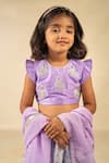 Buy_JILMIL DREAMWEAR_Purple Silk Embroidery, Stones, Zari, Sequins Hand Duck Top Lehenga Set 