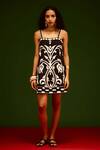Buy_Indian Summer Story_Black Cotton, Poplin Embroidery Square Neck Tulip Thread Dress _at_Aza_Fashions