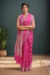 Buy_Samyukta Singhania_Pink Silk Zari Banarasi Saree With Running Blouse 