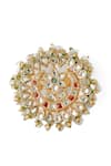 Shop_Vivinia By Vidhi Mehra_Gold Plated Pearls, Stones Saadgi Floral Embellished Ring _at_Aza_Fashions