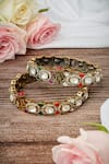 Shop_Vivinia By Vidhi Mehra_Multi Color Stones Embellished Bangles _at_Aza_Fashions