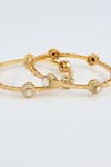 Shop_Vivinia By Vidhi Mehra_Gold Plated Stones Embellished Bangles _Online_at_Aza_Fashions