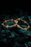 Shop_Vivinia By Vidhi Mehra_Gold Plated Stones Embellished Bangles _at_Aza_Fashions