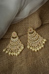 Buy_Vivinia By Vidhi Mehra_Gold Plated Pearls, Stones Kundan Embellished Earrings _at_Aza_Fashions