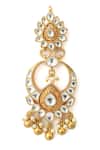 Buy_Vivinia By Vidhi Mehra_Gold Plated Pearls, Stones Kundan Embellished Chandbali Earrings _Online_at_Aza_Fashions