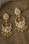 Buy_Vivinia By Vidhi Mehra_Gold Plated Pearls, Stones Kundan Embellished Chandbali Earrings _at_Aza_Fashions