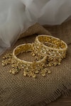 Buy_Vivinia By Vidhi Mehra_Multi Color Stones, Beads Kundan Embellished Bangles _at_Aza_Fashions