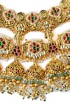 Shop_Vivinia By Vidhi Mehra_Multi Color Pearls, Stones Kundan Embellished Bridal Necklace Set _Online_at_Aza_Fashions