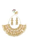 Shop_Vivinia By Vidhi Mehra_Multi Color Pearls, Stones Kundan Embellished Bridal Necklace Set _at_Aza_Fashions