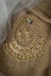 Buy_Vivinia By Vidhi Mehra_Multi Color Pearls, Stones Kundan Embellished Bridal Necklace Set _at_Aza_Fashions