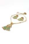 Vivinia By Vidhi Mehra_Multi Color Pearls, Stones, Beads Floral Embellished Choker Set _Online_at_Aza_Fashions
