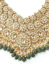 Shop_Vivinia By Vidhi Mehra_Gold Plated Pearls, Stones Kundan Embellished Necklace Set _Online_at_Aza_Fashions