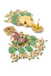 Buy_Vivinia By Vidhi Mehra_Multi Color Stones, Pearls, Beads Kundan Floral Embellished Necklace Set _Online_at_Aza_Fashions