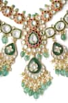 Buy_Vivinia By Vidhi Mehra_Multi Color Pearls, Stones Saadgi Embellished Necklace Set _Online_at_Aza_Fashions