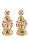 Shop_Vivinia By Vidhi Mehra_Multi Color Stones Isvaraah Embellished Earrings _at_Aza_Fashions