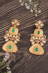 Buy_Vivinia By Vidhi Mehra_Multi Color Stones Isvaraah Embellished Earrings _at_Aza_Fashions