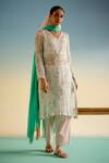Buy_Shetab Kazmi_Pink Cotton Embroidery, Tassels V-neck Botanical Print Kurta Set _at_Aza_Fashions