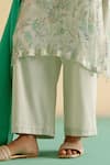 Shop_Shetab Kazmi_White Cotton Embroidery V-neck Floral Print Kurta Pant Set _Online_at_Aza_Fashions