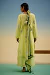 Shop_Shetab Kazmi_Yellow Cotton Embroidery, Cut Work, Tassels Split V-neck Flower Kurta Set _at_Aza_Fashions