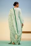 Shop_Shetab Kazmi_Aqua Cotton Embroidery, Cut Work, Tassels Round Neck Kurta Pant Set _at_Aza_Fashions