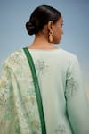 Shop_Shetab Kazmi_Aqua Cotton Embroidery, Cut Work, Tassels Round Neck Kurta Pant Set _Online_at_Aza_Fashions
