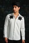 Buy_House Of Koa_White Embroidery Noir Rose Shirt _at_Aza_Fashions