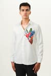 Shop_House Of Koa_White Crepe Macaw Mirage Shirt _at_Aza_Fashions