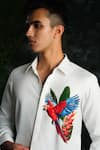 House Of Koa_White Crepe Macaw Mirage Shirt _Online_at_Aza_Fashions
