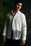 Shop_House Of Koa_White Crepe Embroidery Zira Print Shirt _at_Aza_Fashions