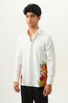 Shop_House Of Koa_White Crepe Embroidery Jungle Whisper Shirt _at_Aza_Fashions