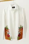 Shop_House Of Koa_White Crepe Embroidery Jungle Whisper Shirt _Online_at_Aza_Fashions